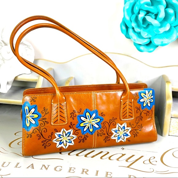 Nordstrom Handbags - 𝅺Nordstrom brown floral leather handbag